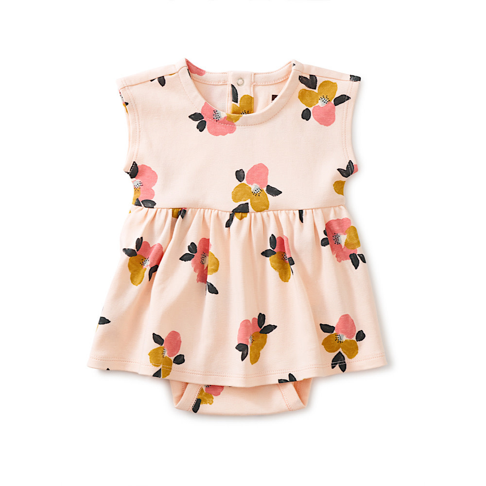 Tea Collection Tea Collection Baby Bodysuit Dress - Painted Floral