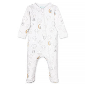 Feather Baby Feather Baby Zipper Footie Romper - Swinging Panda on White