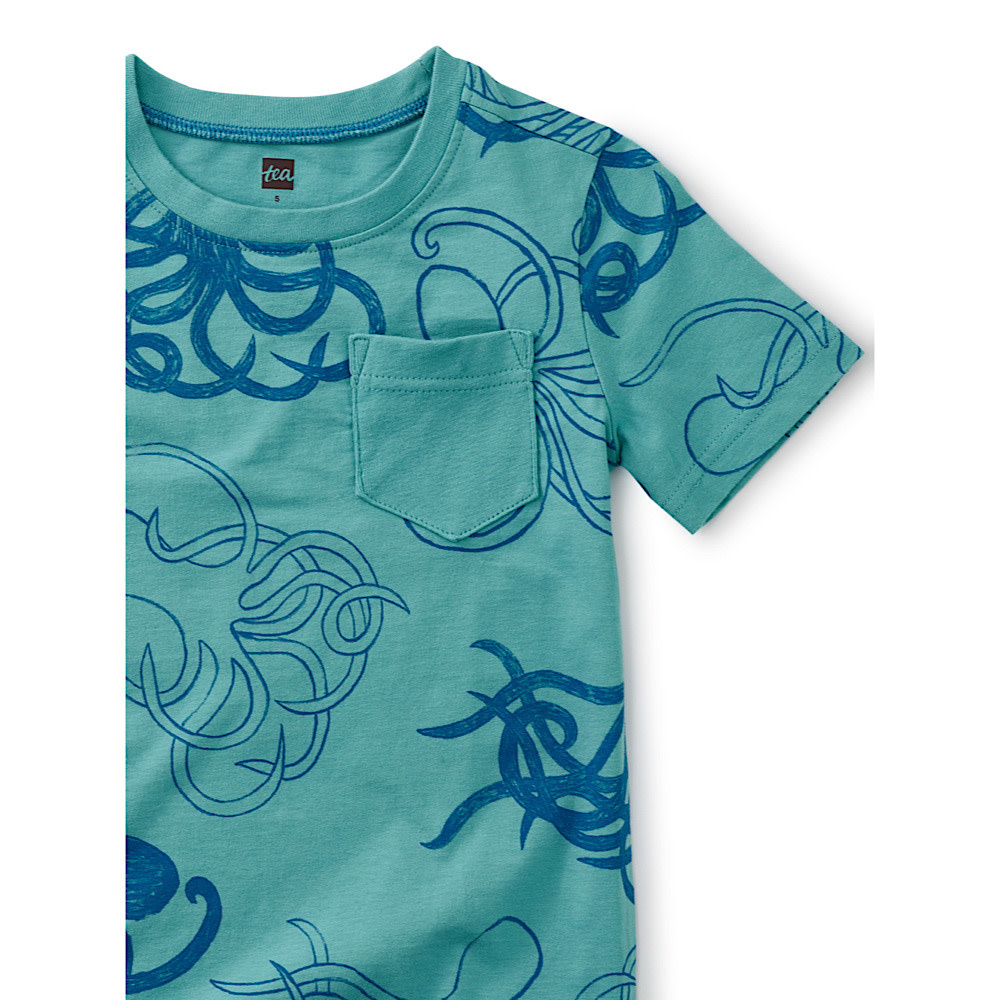 Tea Collection Printed Pocket Tee - Sketched Octopi