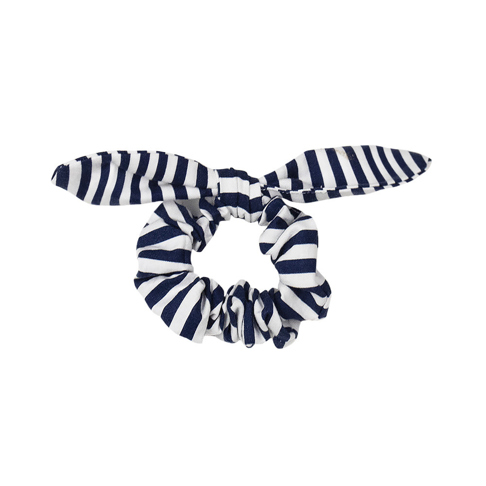 Two Little Beans and Co. Two Little Beans Petite Scrunchie with Bow Nautical Stripe