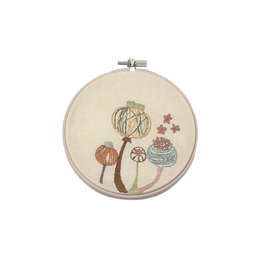 Stitched On Langsford Embroidery Hoop - Floral Puffs