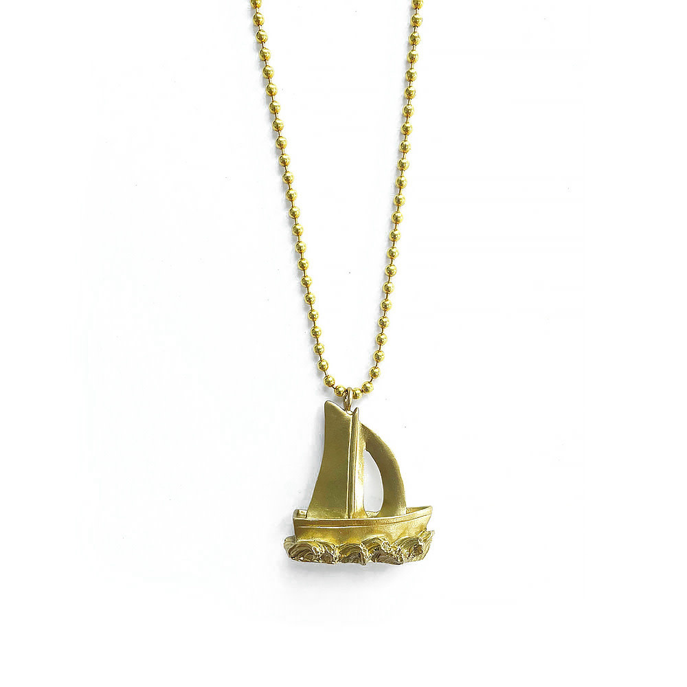 Gunner & Lux Charms Necklace - Gold Sail Boat