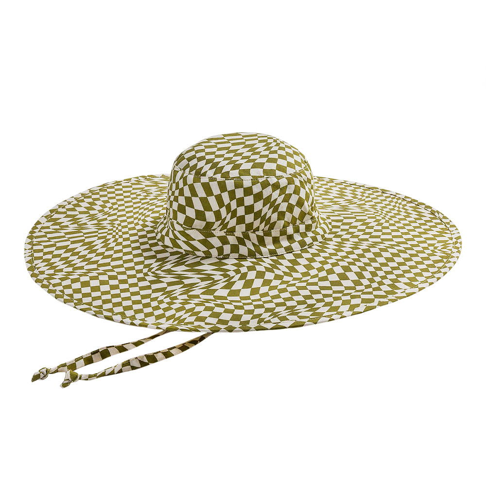 Baggu Packable Sun Hat - Moss Trippy Checker