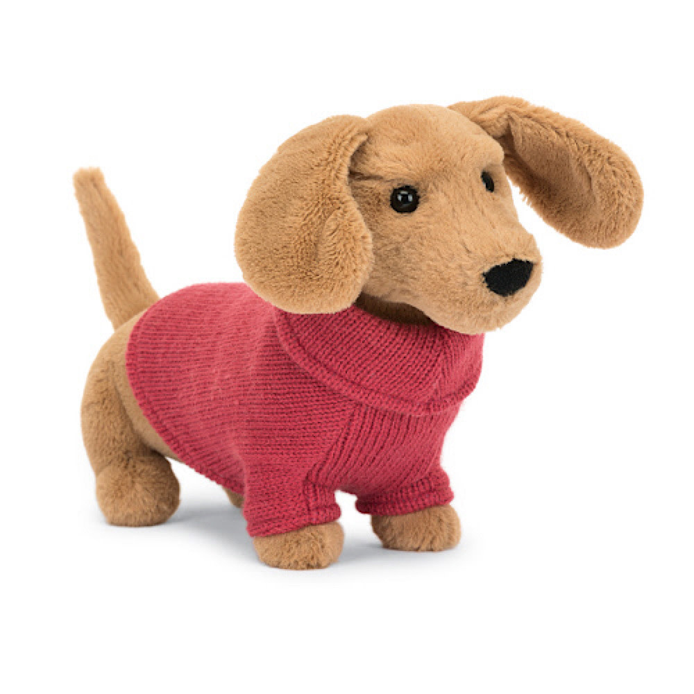 Jellycat Jellycat - Sweater Sausage Dog Pink - 6 Inches