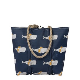 Sea Bags Sea Bags x Sara Fitz - Whales - Medium Tote - Hemp Handle with Clasp