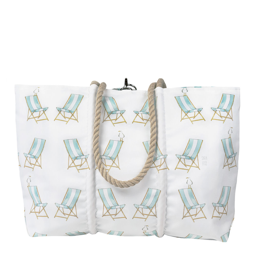 Sea Bags Sea Bags x Sara Fitz - Beach Chairs - Large Tote - Hemp Handle with Clasp