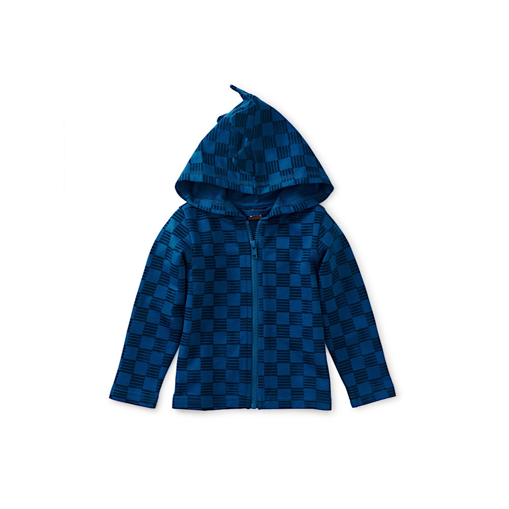 Tea Collection Spike Out Baby Hoodie - Striped Checkerboard