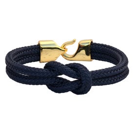 Lemon & Line Lemon & Line Newport Square Knot- Solid Navy/Gold