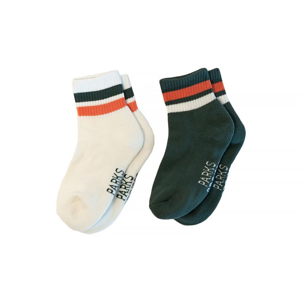 Parks Project Quarter Socks Pack of 2 - Trail Crew - Green & Natural