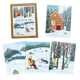 The Paperhood (Made In Brockton Village) The Paperhood - Outdoor Winter Box Set of 8 Cards