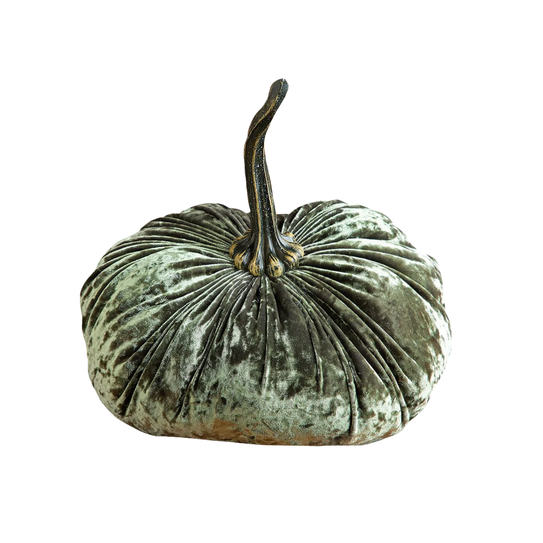 Your Heart's Content Small Velvet Pumpkin - Luxe Moss