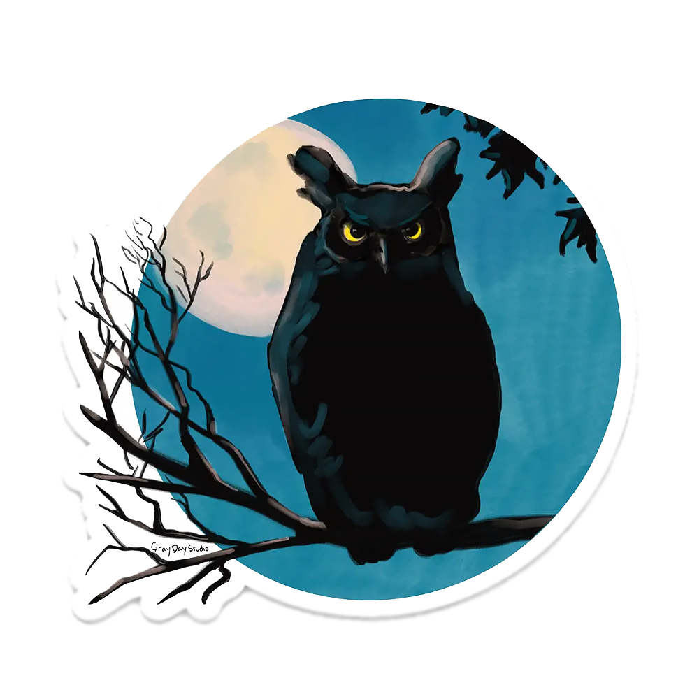 Gray Day Studio Sticker - Owl Halloween