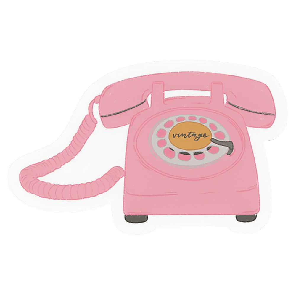 Elyse Breanne Design Elyse Breanne Design - Pink Vintage Telephone Sticker