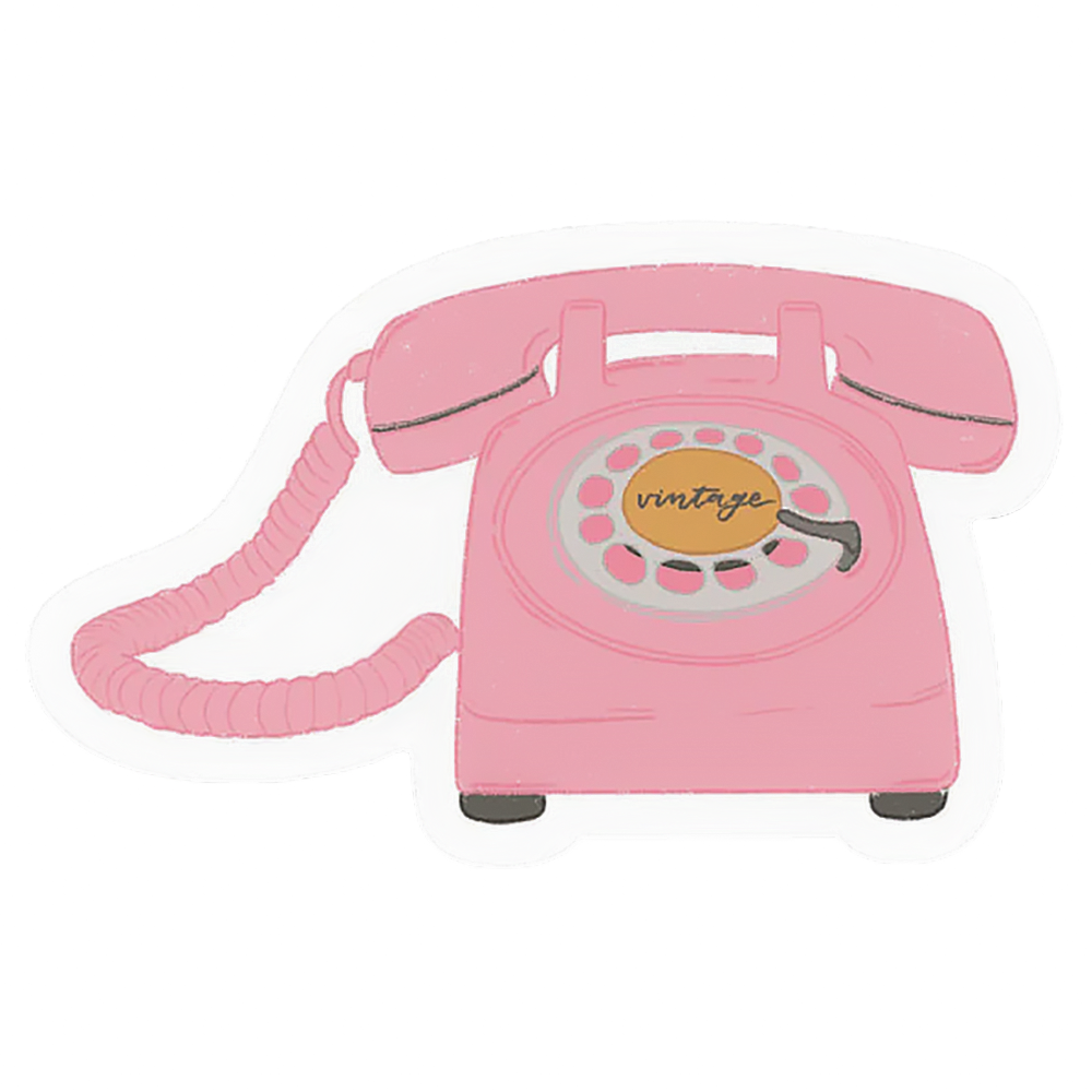 Elyse Breanne Design - Pink Vintage Telephone Sticker