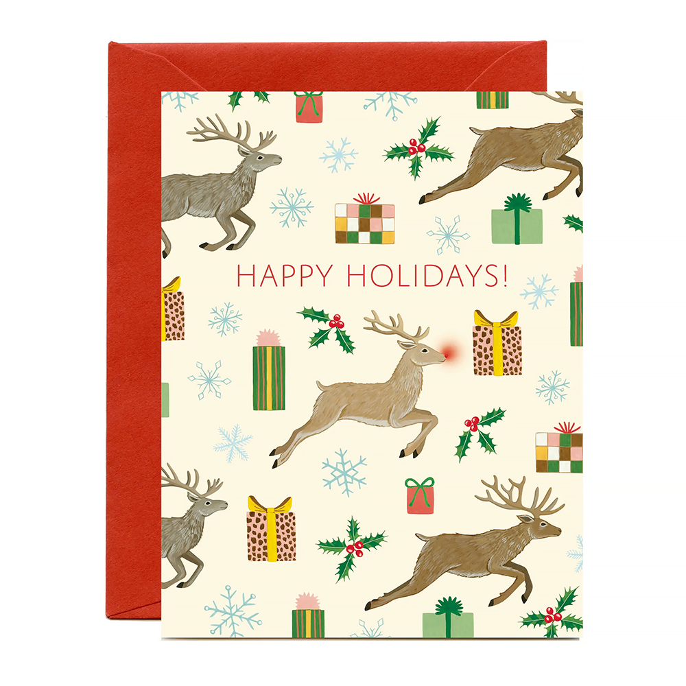 Yeppie Paper Box Set of 8 Cards - Reindeer Holiday