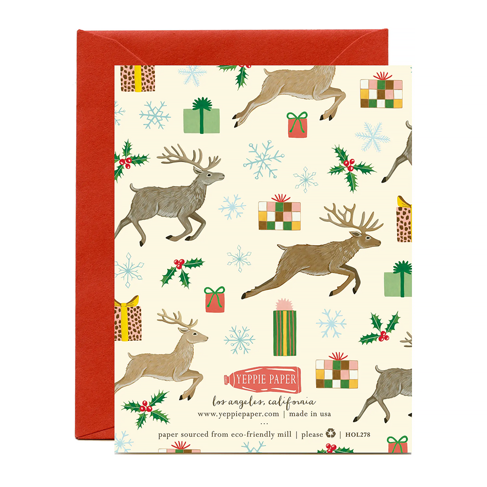 Yeppie Paper Box Set of 8 Cards - Reindeer Holiday