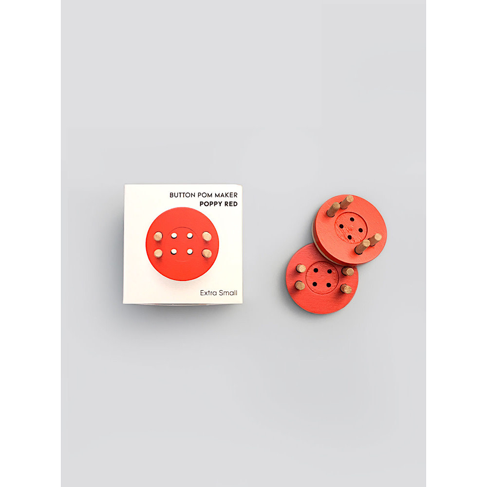 Pom Maker Button - Poppy Red Extra Small