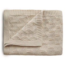 Mushie Mushie Knitted Honeycomb Baby Blanket - Beige