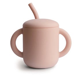 Mushie Mushie - Silicone Training Cup & Straw - Blush