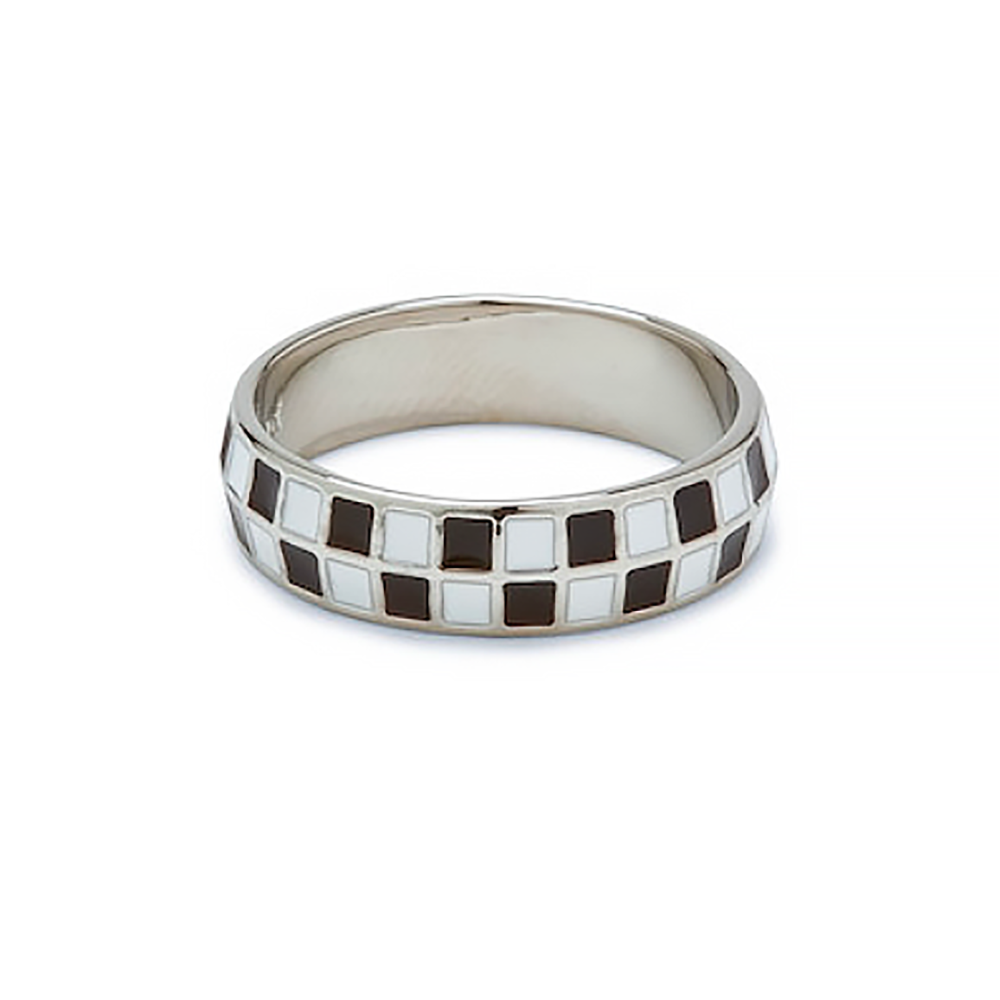 Pura Vida Checkerboard Ring Silver