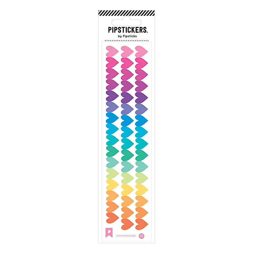 Pipsticks - Fuzzy Rainbow Hearts Stickers