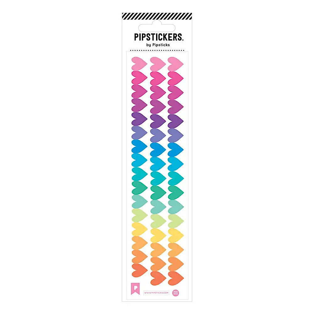 Pipsticks Pipsticks Fuzzy Sticker Sheet - Rainbow Hearts