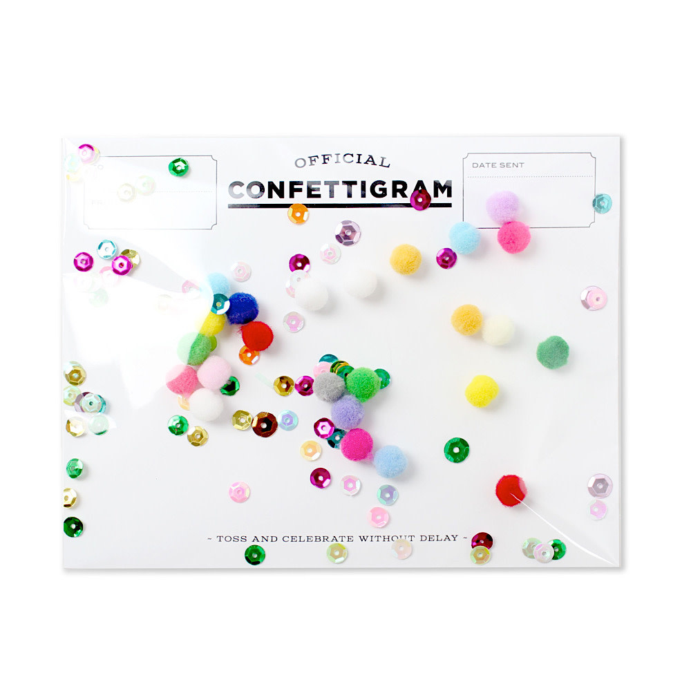 Inklings Paperie - Confettigram Card - Pom Poms