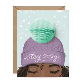 Inklings Paperie Inklings Paperie - Pop-Up Holiday Card - Purple Pom Pom