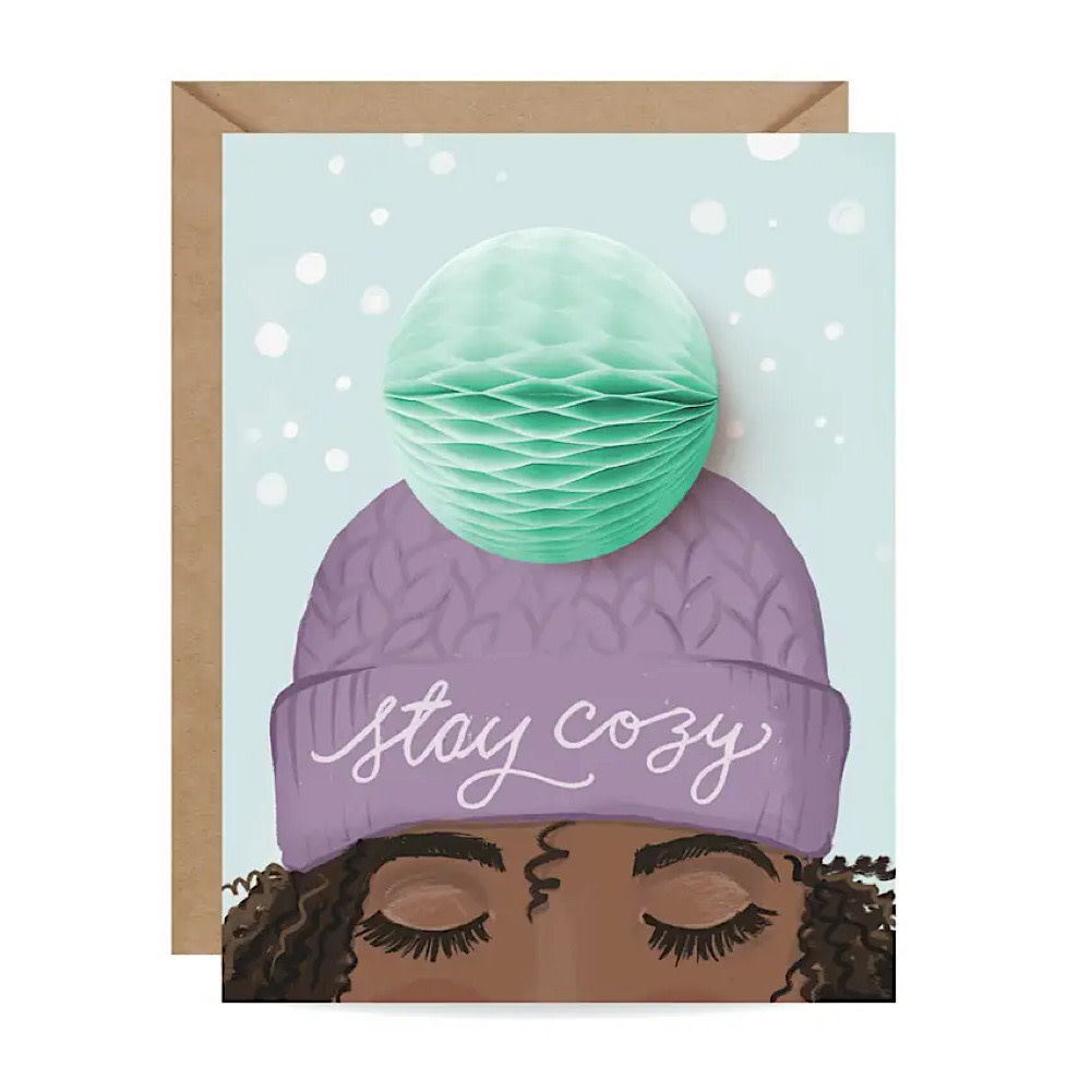 Inklings Paperie Inklings Paperie - Purple Pom Pom - Pop-up Holiday Card