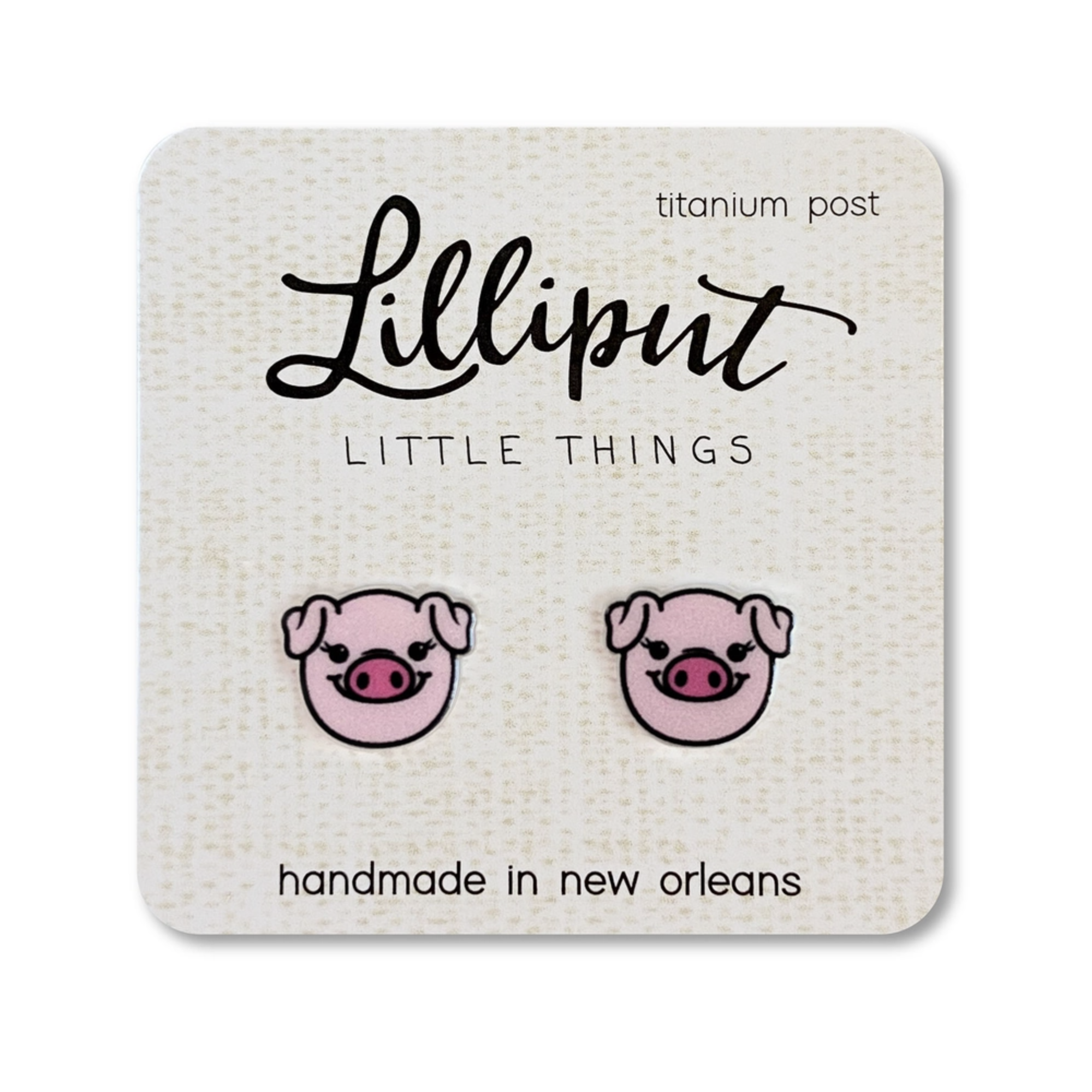 Lilliput Little Things Earrings - Pink Piggy