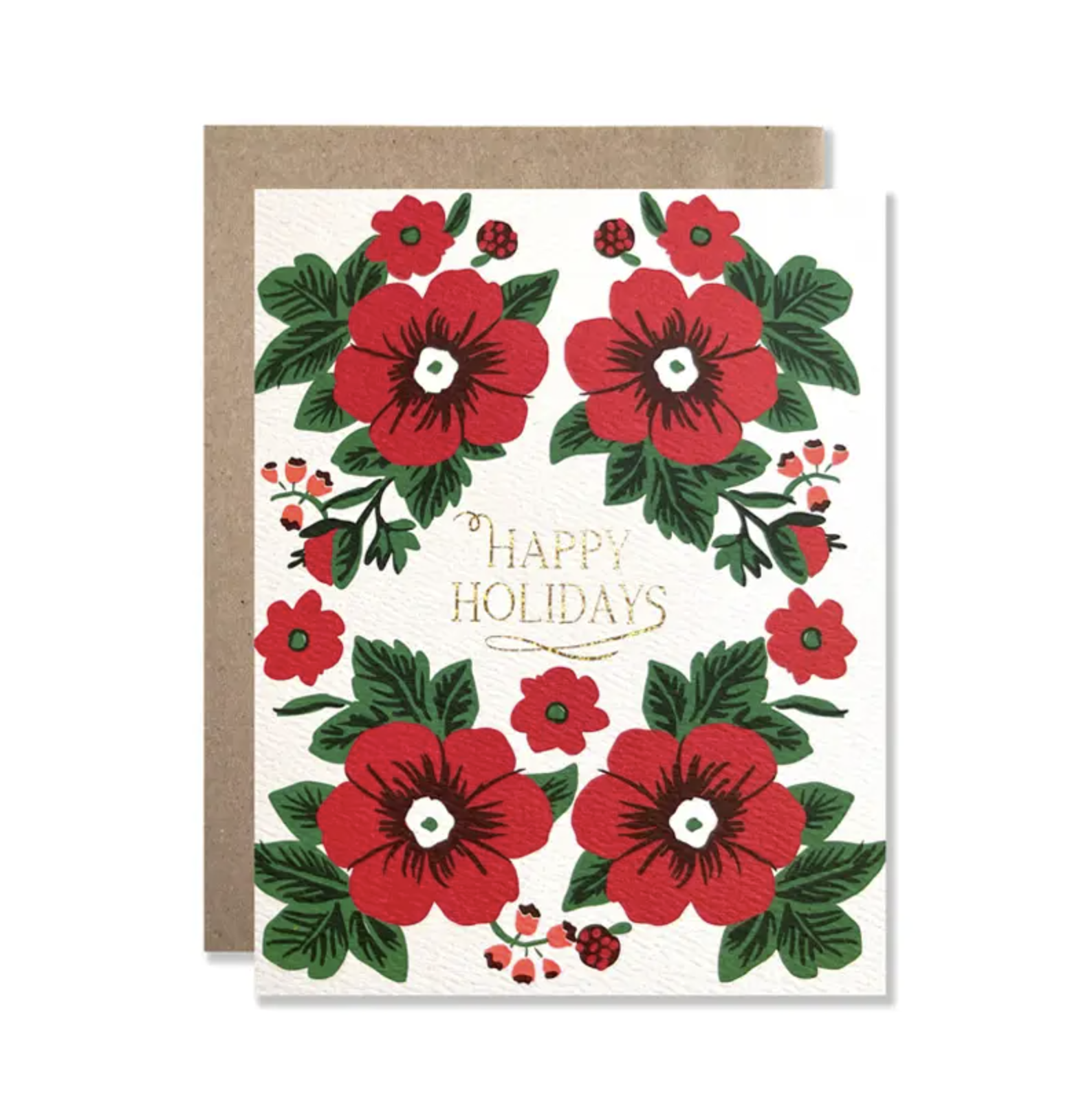 Hartland Cards - Happy Holidays Poinsettia Card