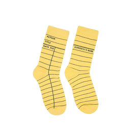 Out of Print Out Of Print Socks Yellow Library Card - S
