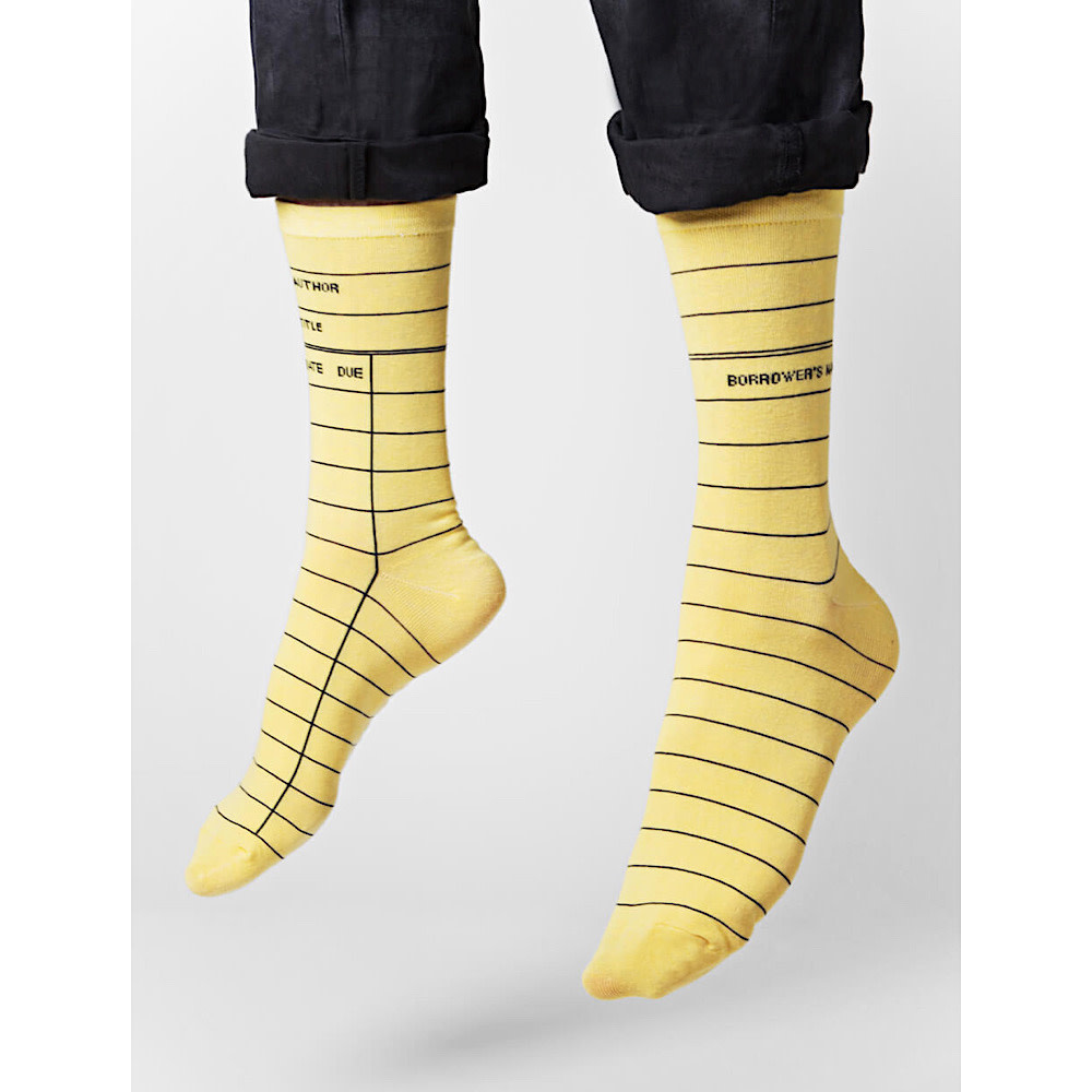 Out Of Print Socks - Yellow Library Card - S