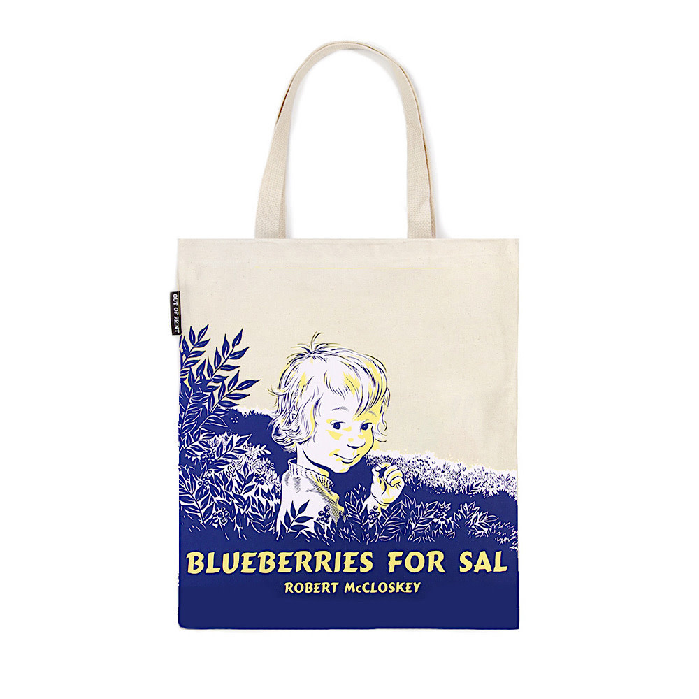 Out Of Print Tote Blueberries For Sal - White