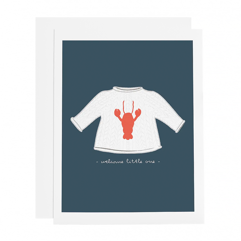 Ramus & Co. - Lobster Sweater Welcome Little One Card
