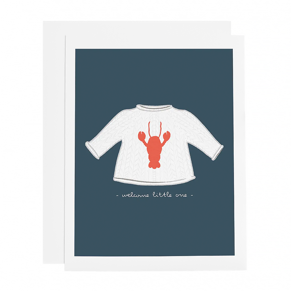 Ramus & Co Ramus & Co. Card - Lobster Sweater Welcome Little One