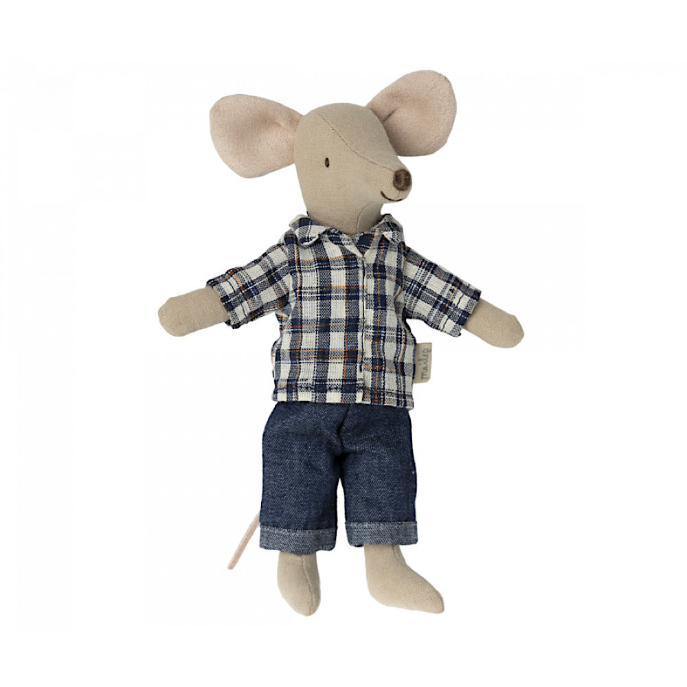 Maileg Maileg Dad Mouse - Plaid Shirt