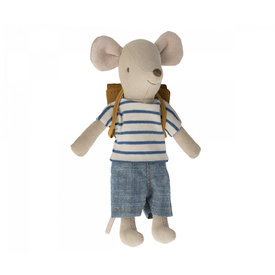 Maileg Maileg Mouse - Tricycle Mouse - Big Brother with Ochre Bag