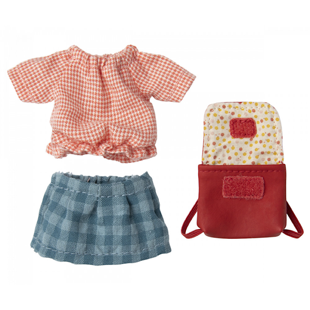 Maileg Maileg Mouse - Clothes w/ Red Bag for Big Sister