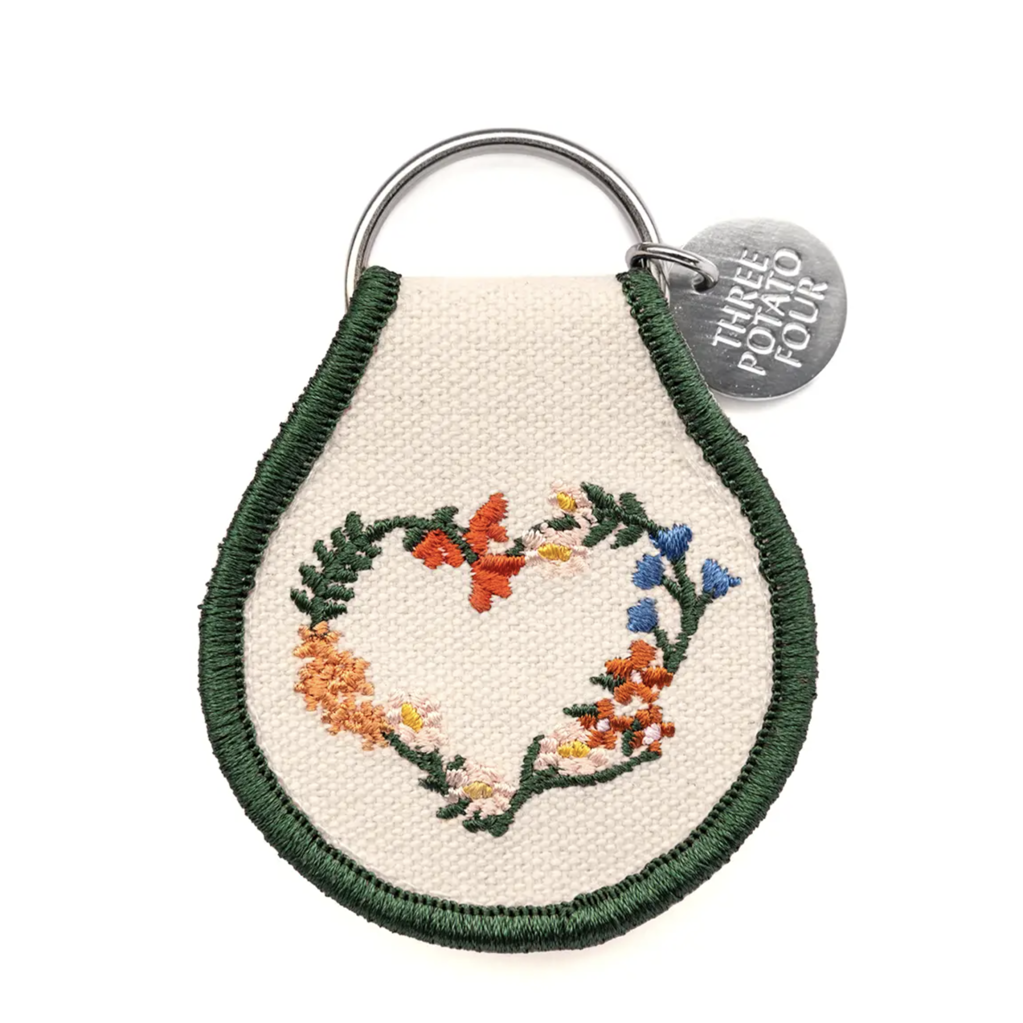 Three Potato Four Patch Keychain - Floral Wreath