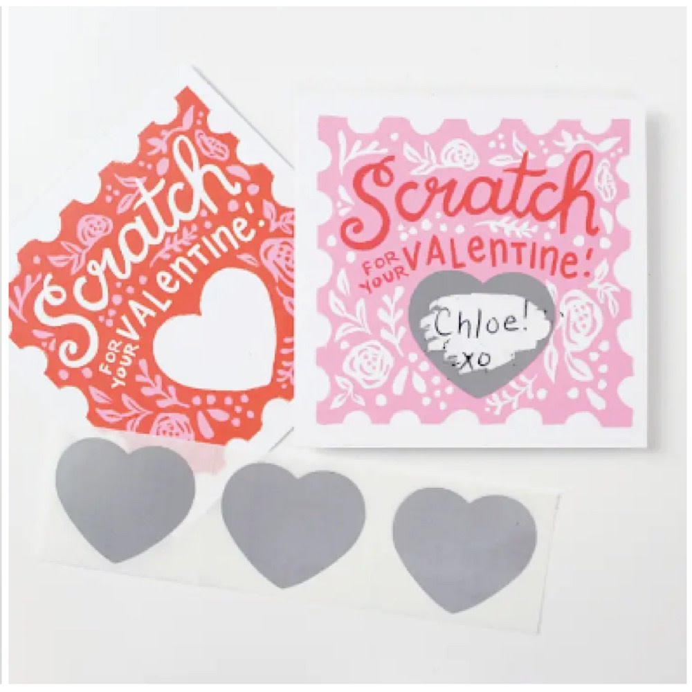 Inklings Paperie - Scratch-Off - Floral Valentines - Pack of 18