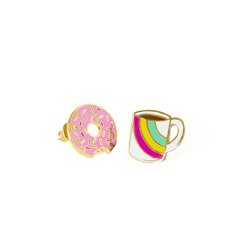 Yellow Owl Workshop Stud Earrings - Coffee & Donuts