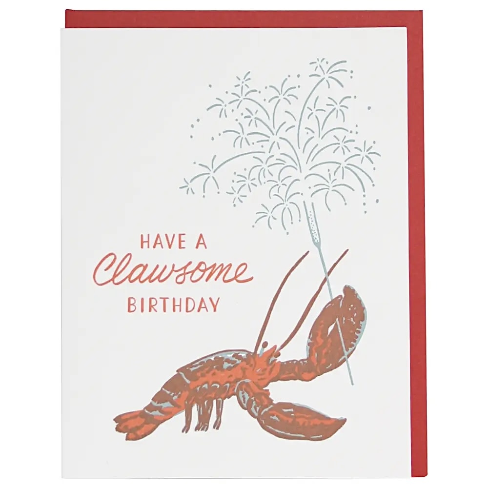 Smudge Ink - Lobster Birthday Card