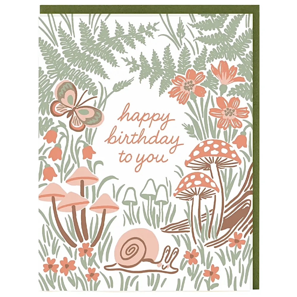 Smudge Ink - Garden Snail Happy Birthday Card