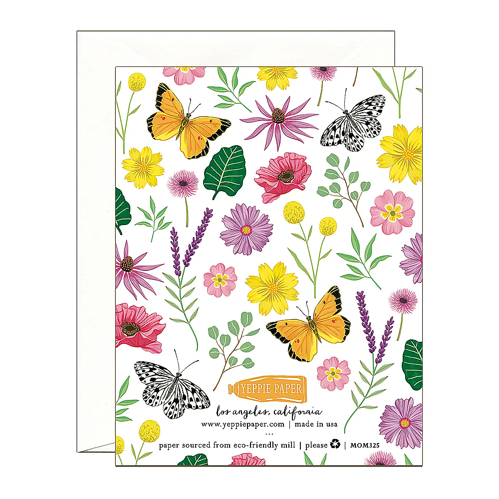 Yeppie Paper Card - Butterflies & Flowers Mothers Day