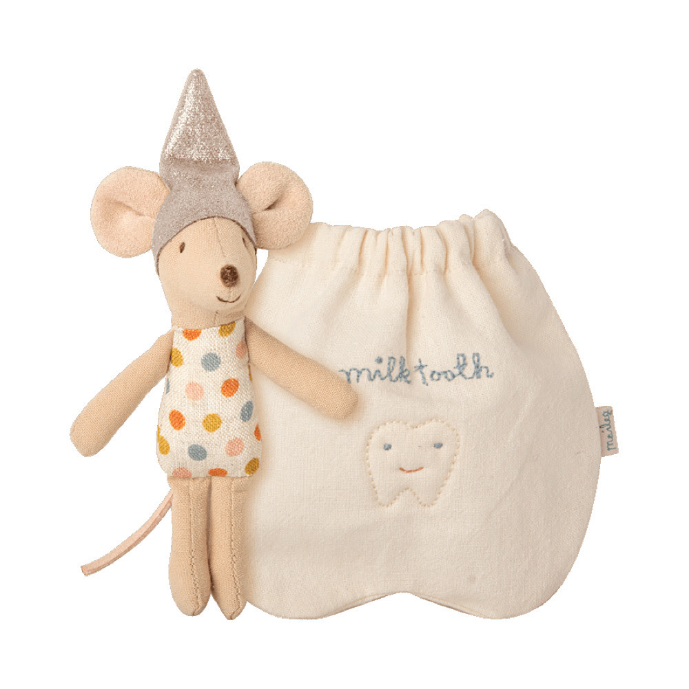 Maileg Maileg Mouse - Little Tooth Fairy & Tooth Pouch - Polka Dot
