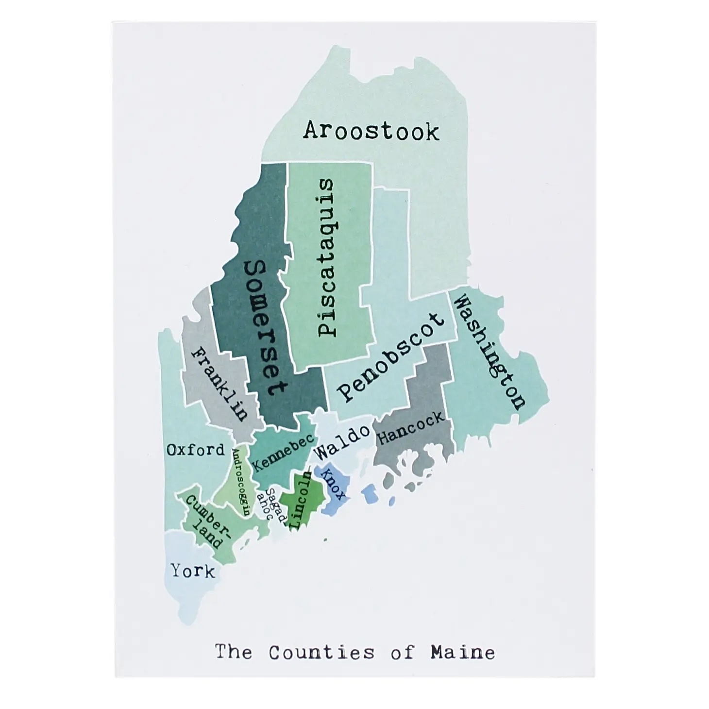 Smudge Ink Card - Map of Maine