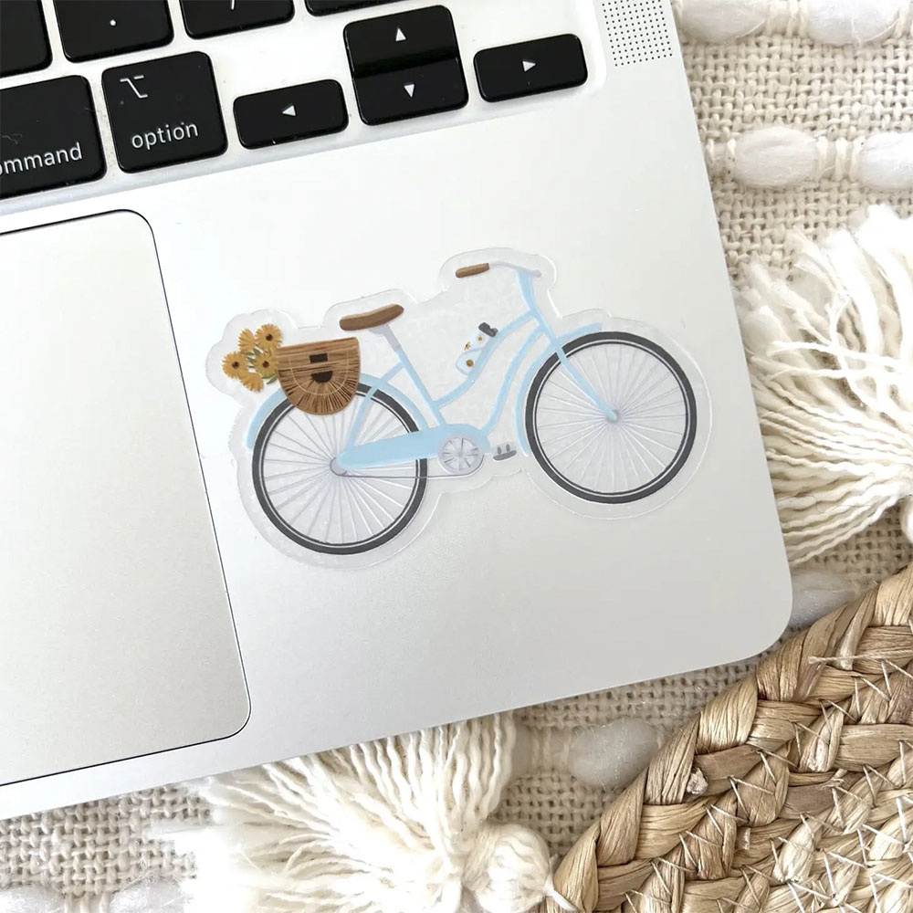 Elyse Breanne Design Clear Sticker - Blue Bicycle