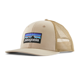 Patagonia Trucker Hat - P6 Logo - Oar Tan w/ New Navy