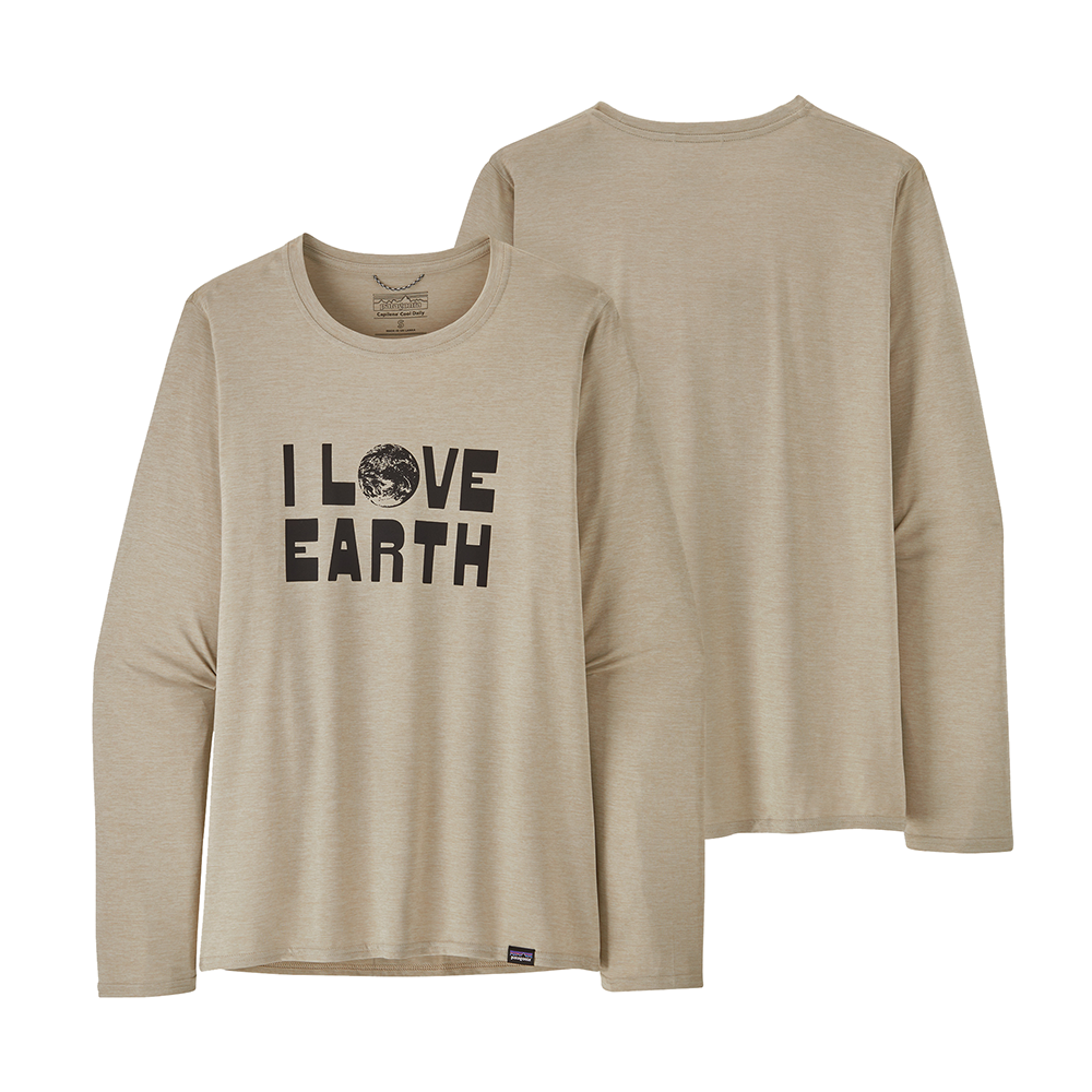 Patagonia Patagonia Womens Capilene Cool Daily Graphic Shirt - Lands - Earth Love: Pumice X-Dye